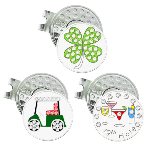 3 pack Golf Ball Markers with Hat Clips